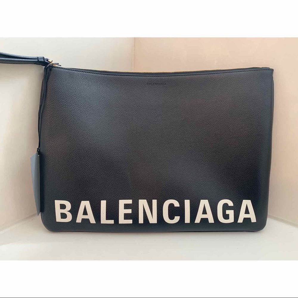 Leather Balenciaga Clutch Bag